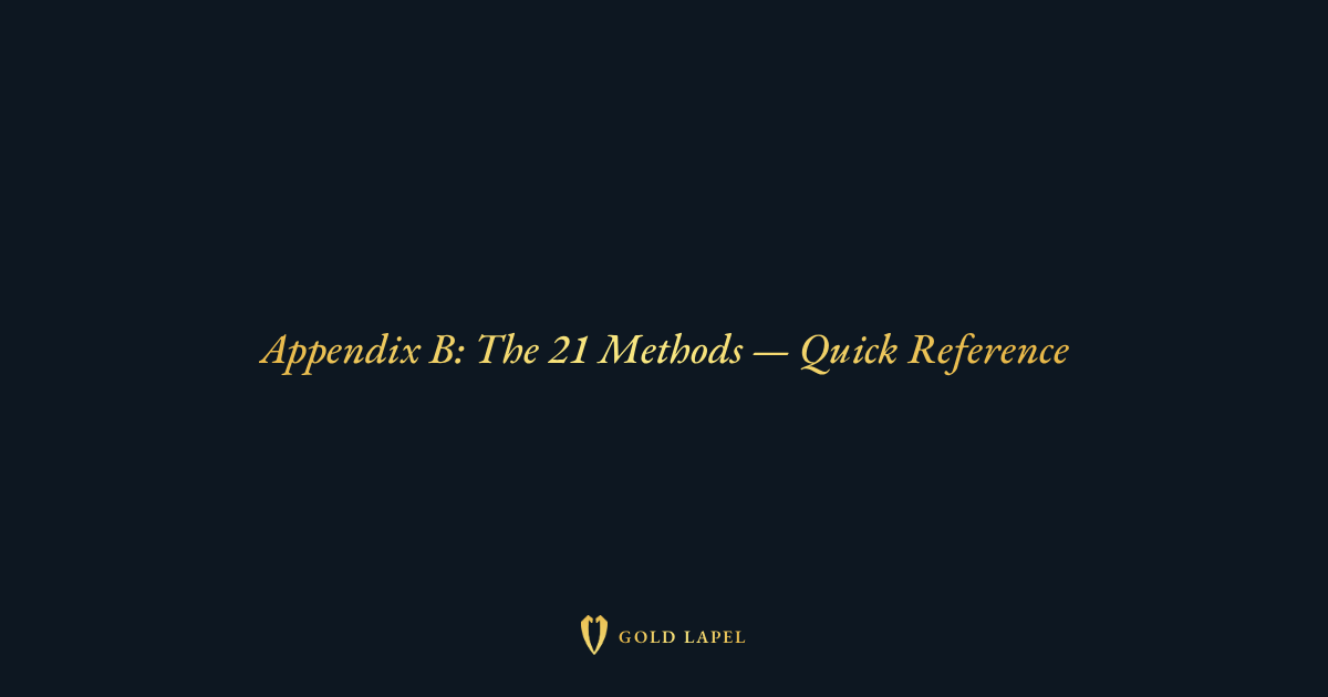 Appendix B: The 21 Methods Quick Reference | You Don't Need MongoDB ...